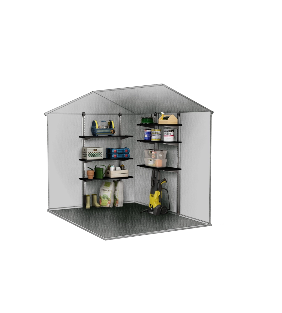 Kit scaffalatura per casette keter "shelving kit 100" in metallo 97x30 cm